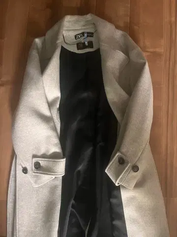 ZARA 라이트 그레이 더블 브레스트 코트 [ XS ]
