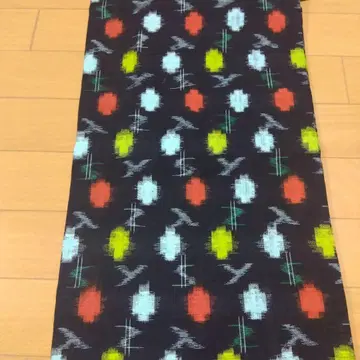 목화 쿠루메 카스리 추상 꽃무늬 기모노