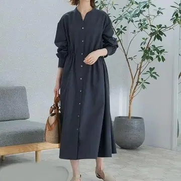 컨디션 최상 어반리서치 로쏘 이지케어 셔츠 원피스 네이비