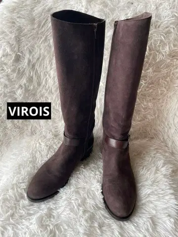 VIROIS 다크 브라운 스웨이드 롱 부츠 이탈리아제