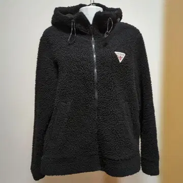 GUESS 후드 부착 보아 자켓 블랙