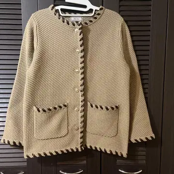 baci due M 사이즈 노카라 자켓 베이지