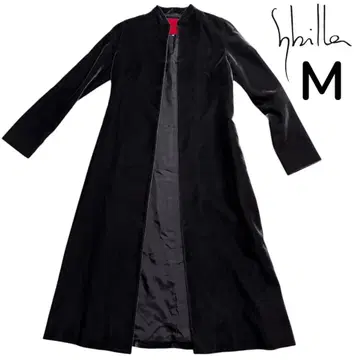 시빌라 빨간색 택 벨벳 롱 코트 M