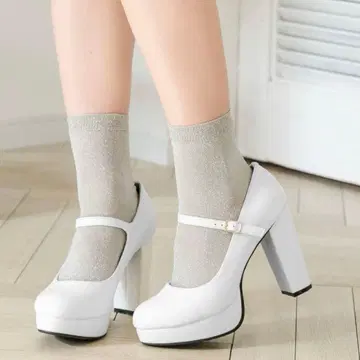 유메텐보 스테디셀러 스트랩 힐 23cm 화이트 11cm 힐