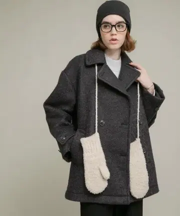 울라이크 컬리 샤기 코쿤 코트