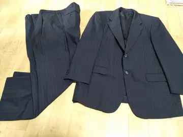 다크 네이비 스트라이프 정장 세트 남성용 XL 정도