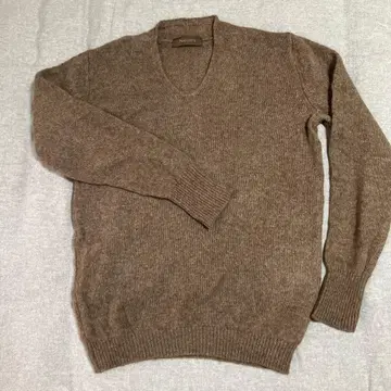 Nature's 브라운 V넥 스웨터 긴팔