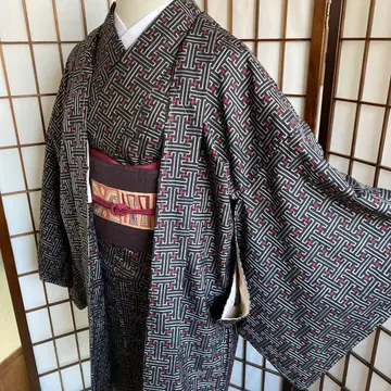 본고장 오시마 명주 가을 나명 장미 무늬 앙상블