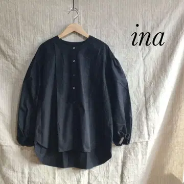 미사용 새상품 ina 이나 노카라 긴팔 블라우스 블랙