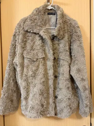 드롭 숄더 테디 코트 (브라운)