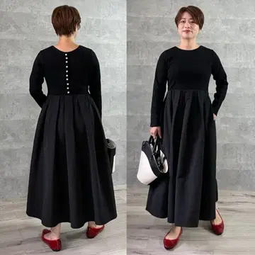 keepmy closet 펄 장식 리브 절개 원피스