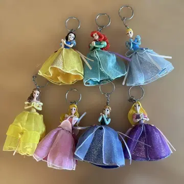 디즈니 리조트 프린세스 키링 7개 세트