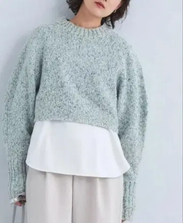 그린 레이블 릴랙싱 컬러 네프 크롭 풀오버