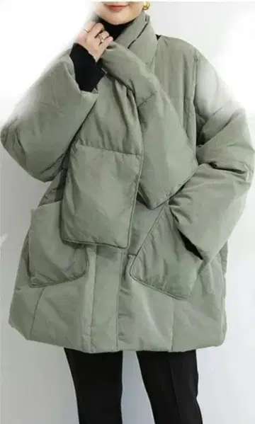 다크 엔젤 숏 다운 코트 머플러 포함