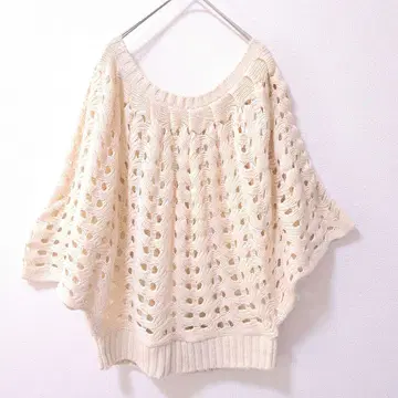 NATURAL BEAUTY BASIC 판초풍 니트 베스트 아이보리