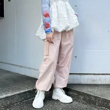 POPPY 아사기니요 카고 팬츠 핑크 L