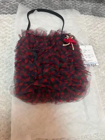 파밀리아 튤 디자인 핸드백 빨간색