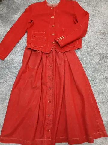 PINK HOUSE 빨간색 데님 셋업