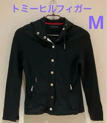세일 새상품급 TOMMY HILFIGER 후드 부착 자켓 블랙 여성용 M