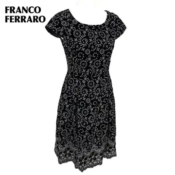 새상품급 FRANCO FERRARO 벨로아 민소매 원피스 2 플라워 자수