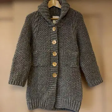 NIMES PERU KNIT 핸드메이드 그레이 롱 가디건