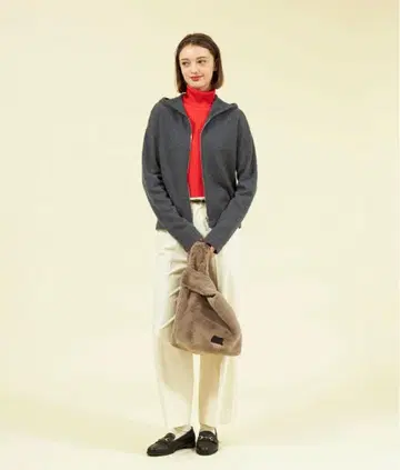 매킨토시 피로소피 울 캐시미어 니트 후드티 새상품 차콜 그레이