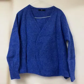 45r 알파카 긴팔 니트 가디건 사이즈 0 짙은 파랑