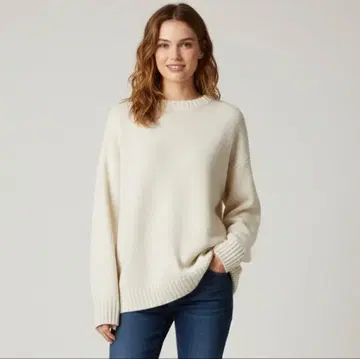 컨디션 최상 OBLI 아이보리 오버 사이즈 니트 스웨터