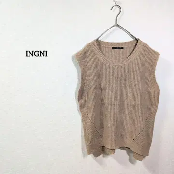INGNI 니트 베스트 베이지 입체 편직 봄/가을 M 루즈핏 디자인
