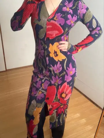 Desigual 꽃무늬 리브 니트 원피스