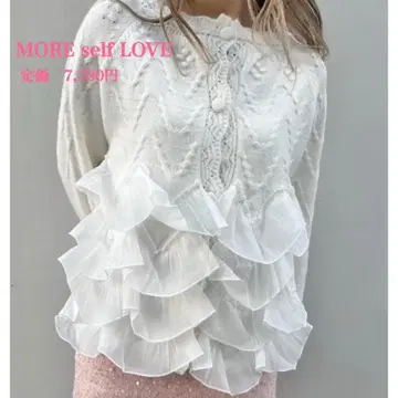 새상품 [ MORE self LOVE ] 모어셀프러브 페어리 니트 화이트