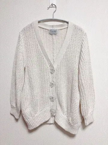 snidel 꽃 버튼 니트 가디건 스나이델