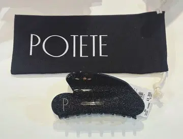 POTETE 포테테 빅 하트 라메 블랙 헤어 클립