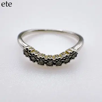 [ete] silver925 슬림 V자 아치형 반지 7호 다이아몬드풍