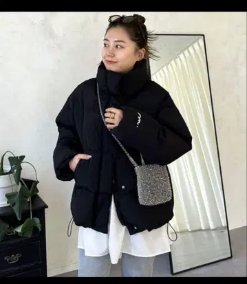 prose verse 소매 자수 스탠드 넥 충전솜 블루종 M 사이즈