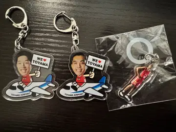 도야마 그라우지스 공항 콜라보 아크릴 키링 엄브렐라 참 세트