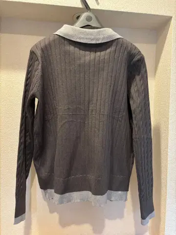 그레이 리브 긴팔 가디건