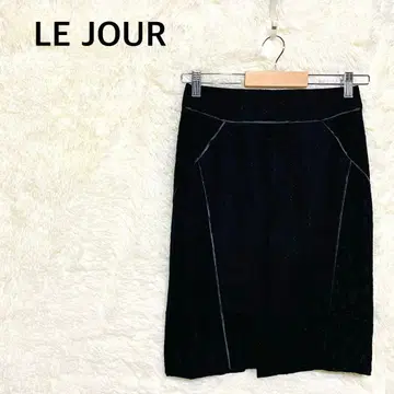 르주르 자수 레이스 타이트 스커트 후크 밑단 슬릿 S 사이즈