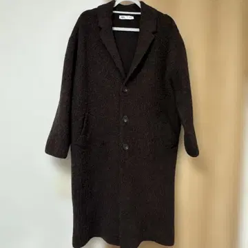 다크 브라운 체스터 롱 코트 M