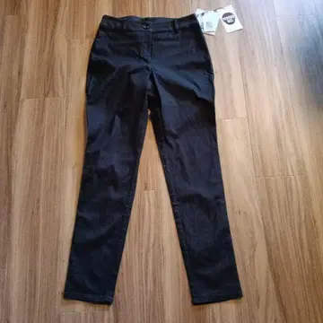 블랙 데님 스트레치 팬츠