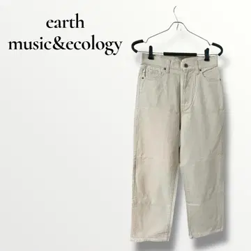 어스뮤직에코로지 데님 배기 팬츠 아이보리 M