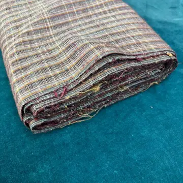 명주 옷감 체크 무늬 미사용품