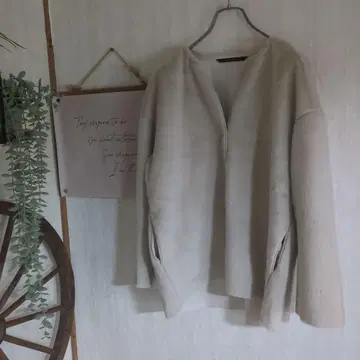 아이보리 노카라 퍼 자켓