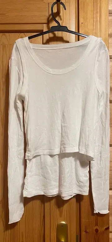 anuke 화이트 긴팔 레이어드 T셔츠