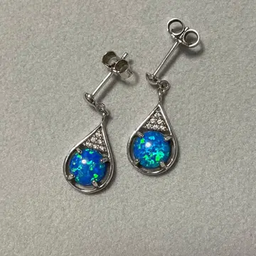 실버 925 블루 오팔 귀걸이