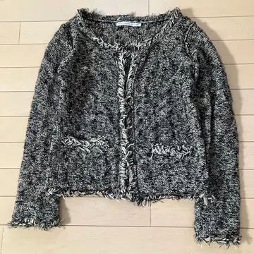 12.3 피크&스팬 니트 노카라 자켓 블랙 사이즈 표기 없음