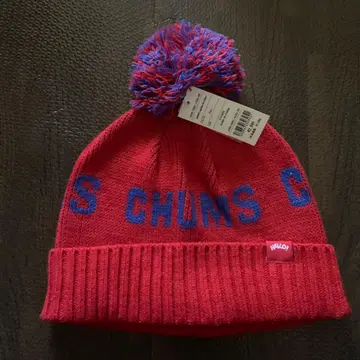 CHUMS 니트 모자 폼폼 포함 레드