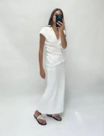 ZARA 소프트 피케 탑 & 롱 소프트 피케 스커트 M