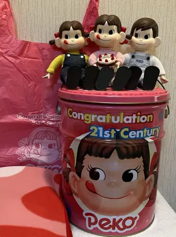 페코짱 인형 3개 미니 담요 캔과 봉투