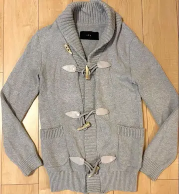 AKM 코튼 니트 더플 코트 가디건 라이트 그레이 L 사이즈